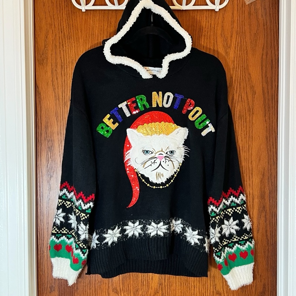 Grumpy Cat “Better Not Pout” Ugly Christmas Sweat… - image 2